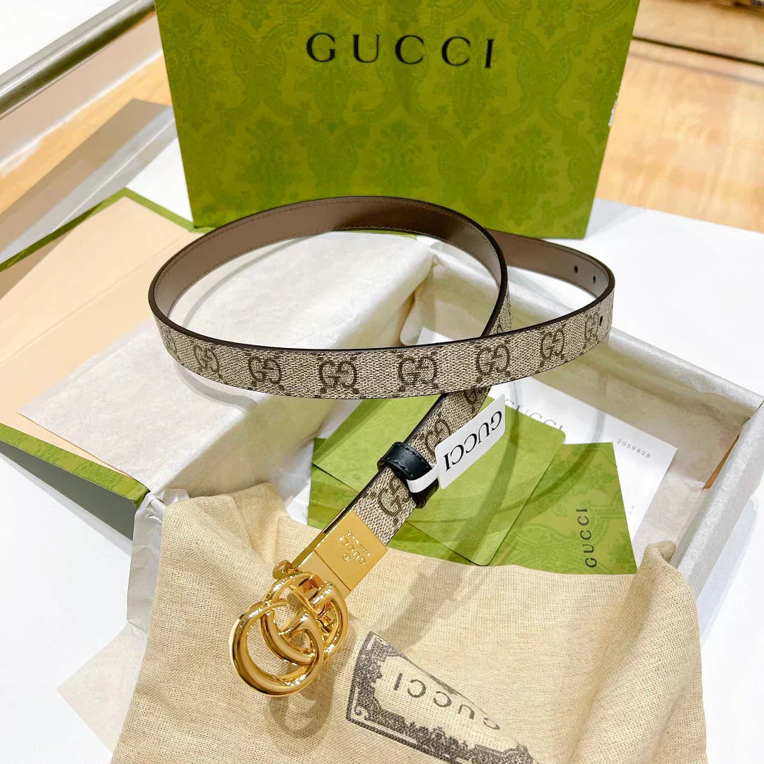 2025 Reversible belt with buckle, width 2.0cm