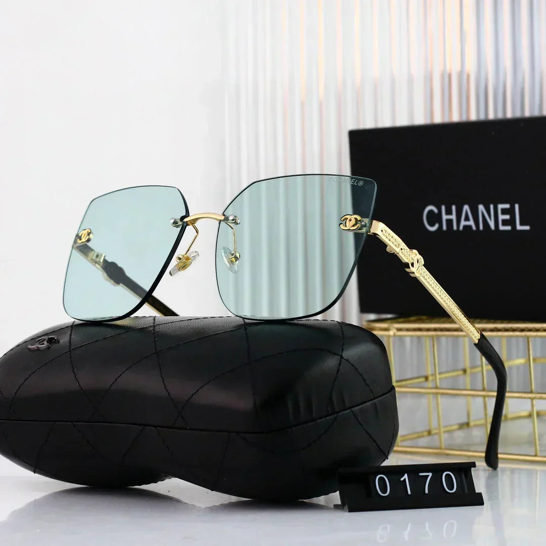 2025 Polygonal rimless cut-edge sunglasses