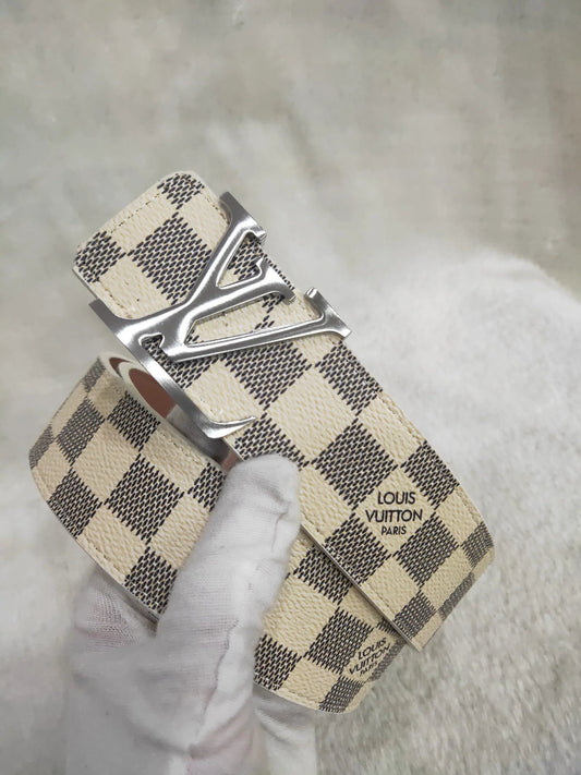 2025 3 Colors Striped Letter Leather Belt