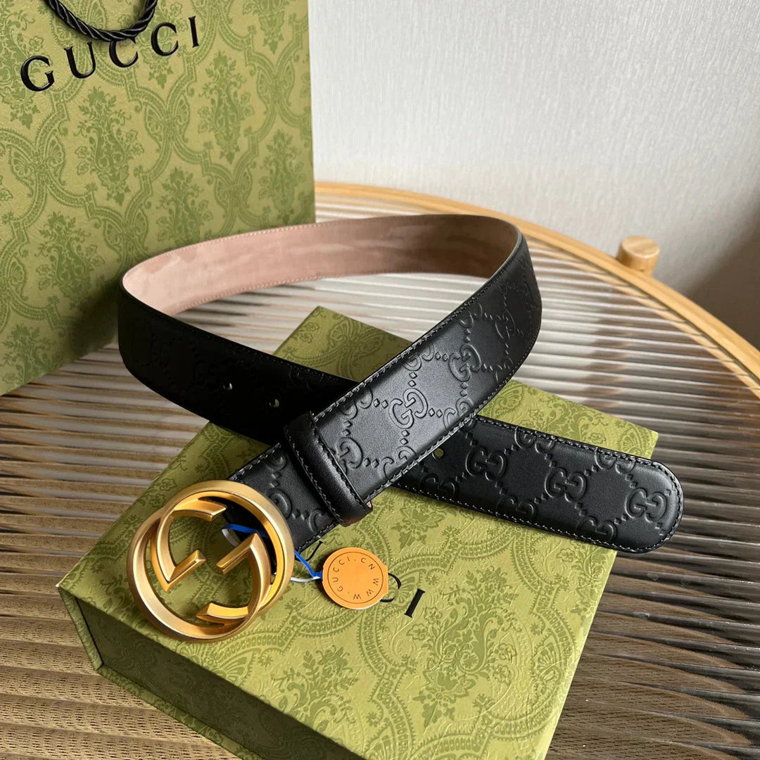 2025 belt Calfskin embossed belt width 38mm