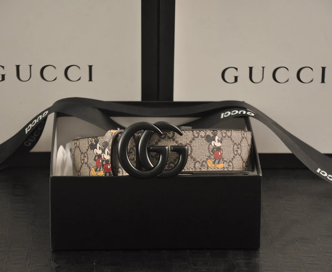 2025 3-color double G Mickey Mouse print belt