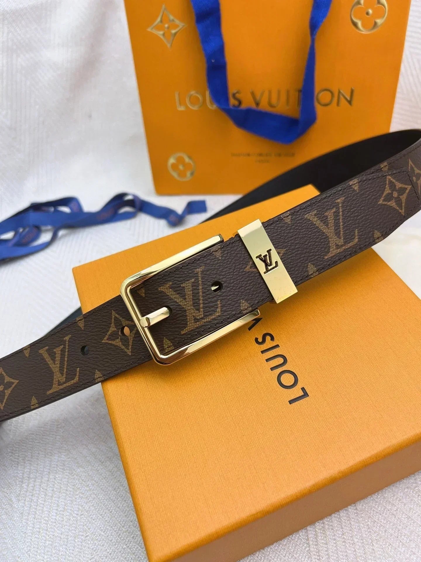 2025 Double-sided imported special fabric electroplated copper buckle belt 3.5cM