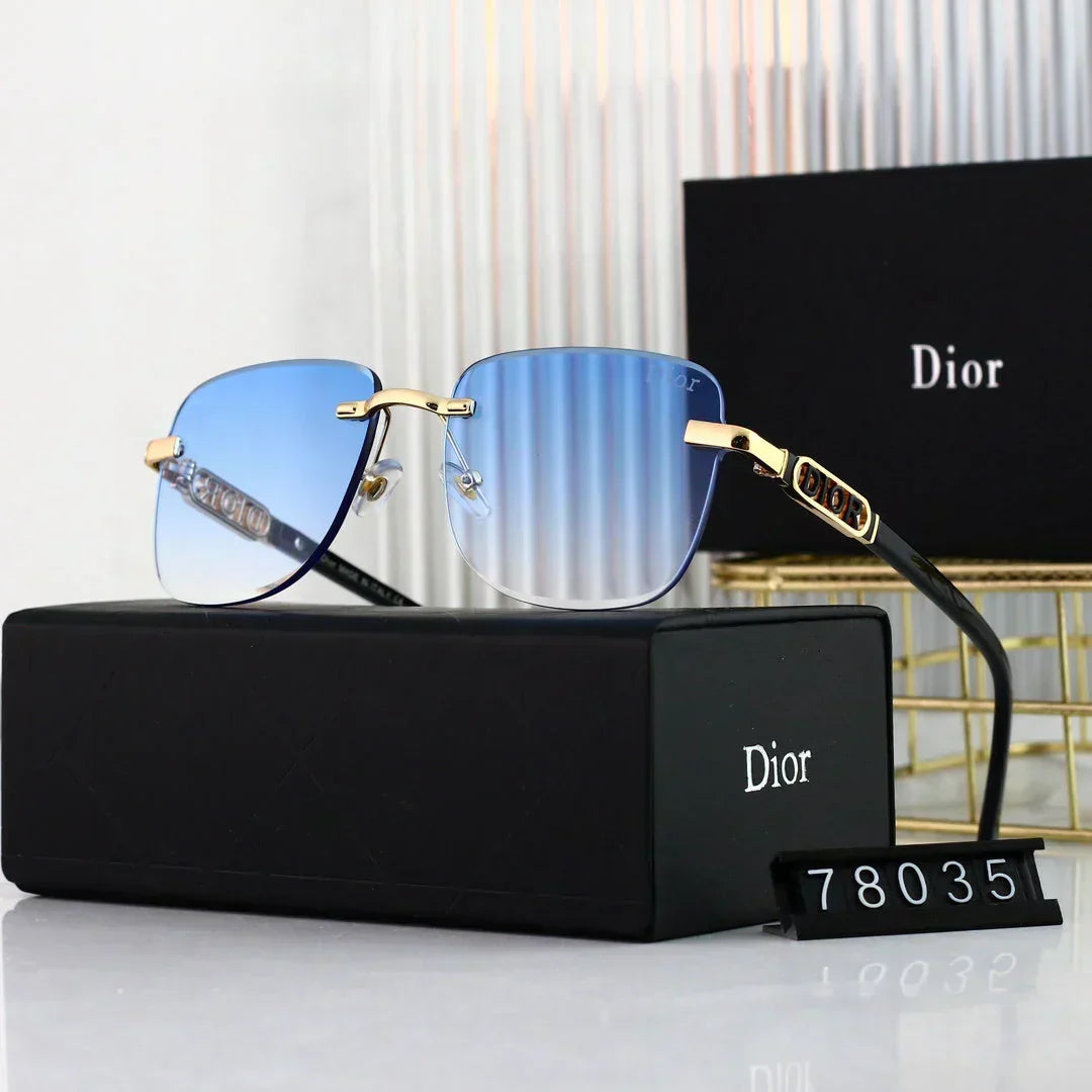 2025 Polygonal rimless cut-edge sunglasses