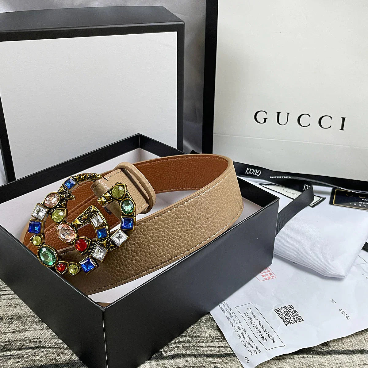 2025 belt 4 Colors seven-color rhinestone double-sided lychee pattern belt