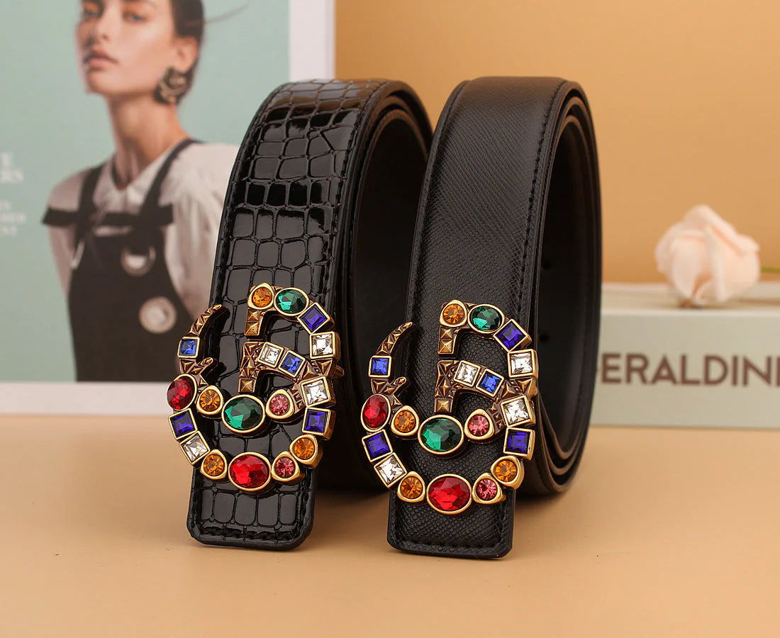 2025 2 double irregular colored diamond belts