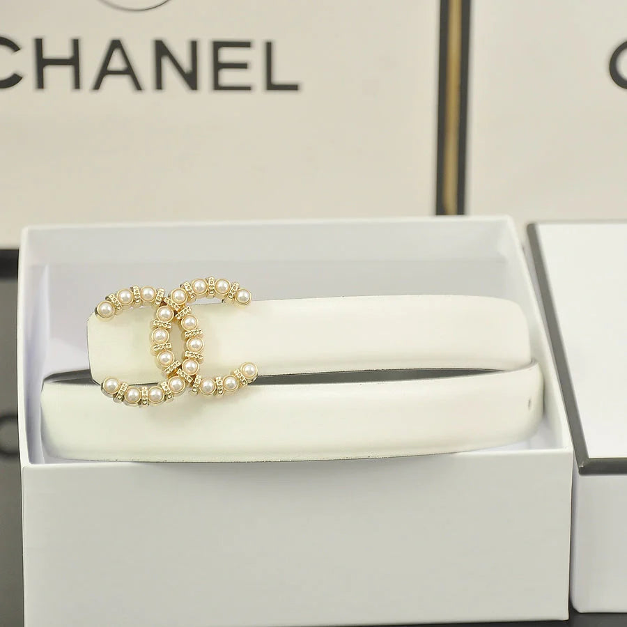 2025 6 color double pearl rhinestone belt