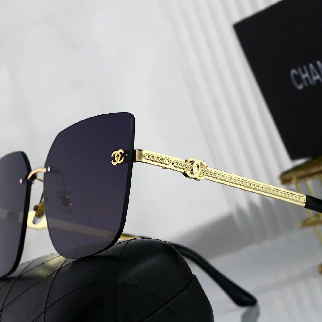 2025 Polygonal rimless cut-edge sunglasses