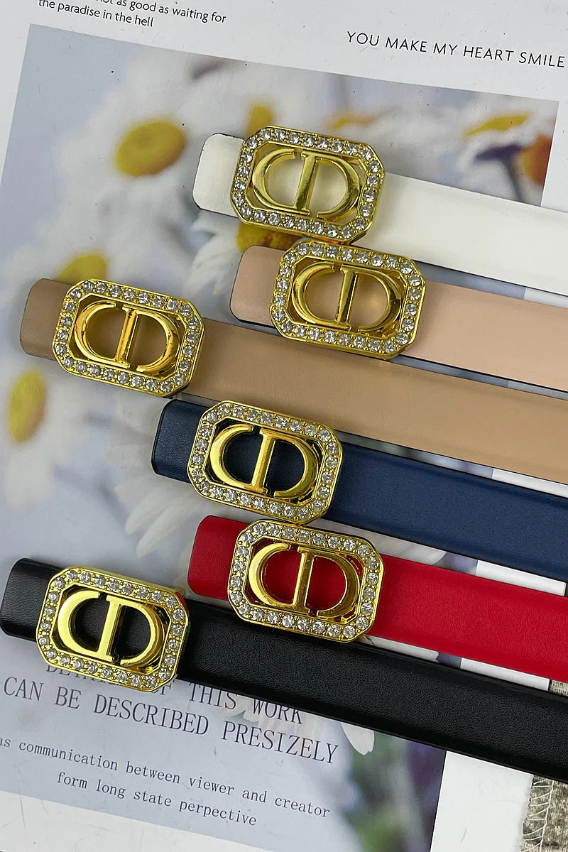 2025 6 Colors CD rhinestone plain belt