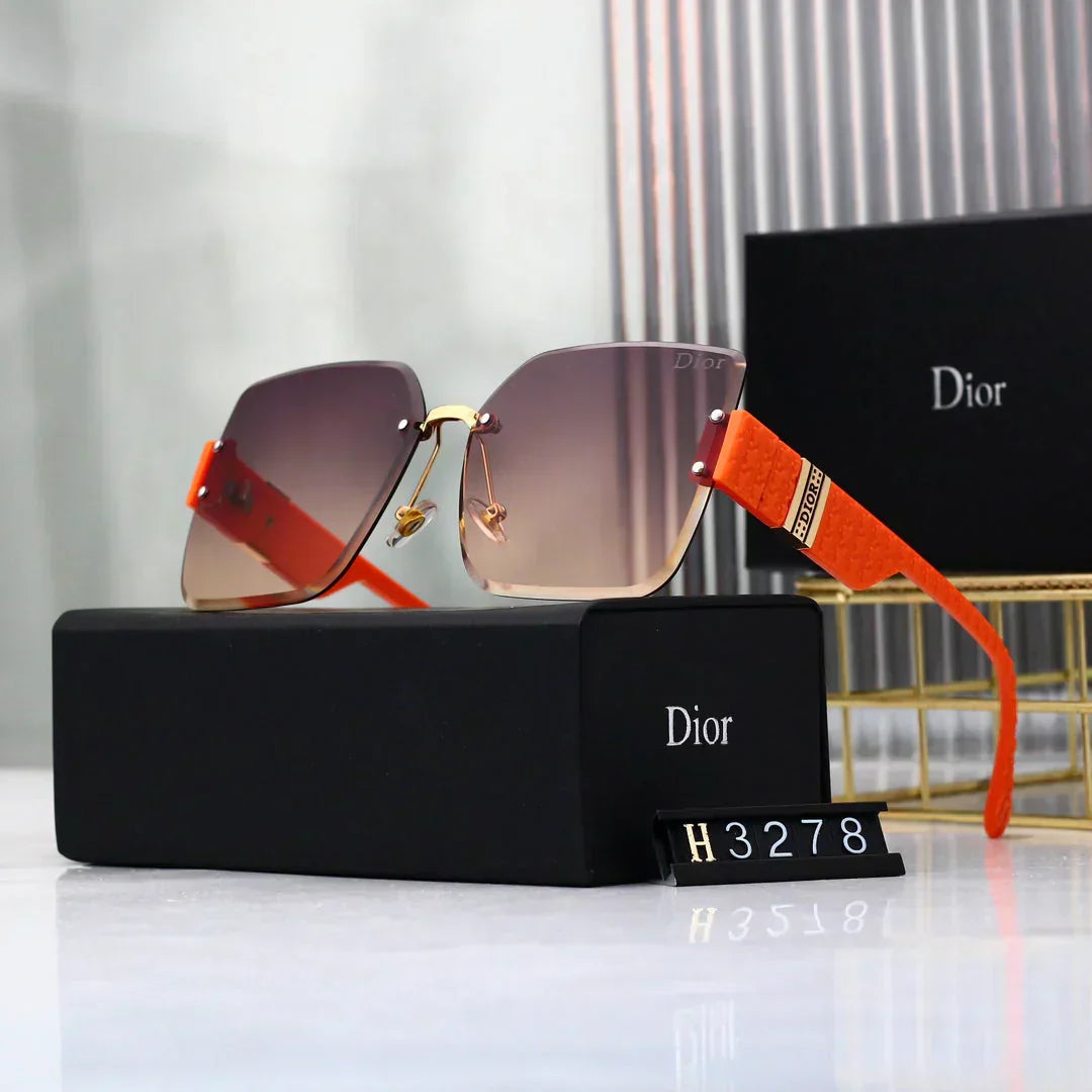 2025 Sunglasses Frameless trimmed large frame sunglasses
