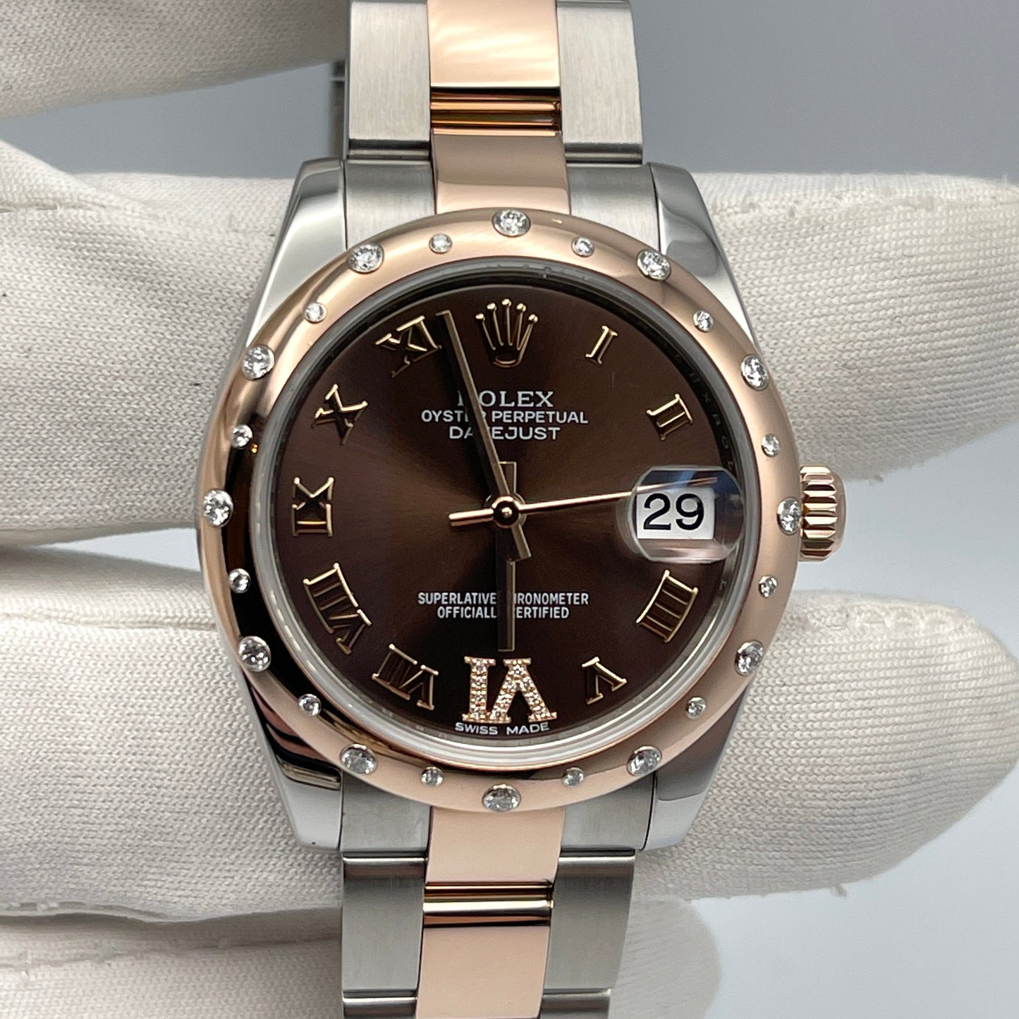 2025 Watch Datejust 178341 'Ladies' Rose Gold Stainless Steel Chocolate Dial