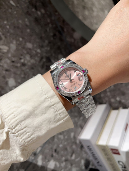 2026 Log Watch Series Classic Women's Edition Solid Steel Band - Original Push-Down Buckle Imported Movement Highly Recommended Design Exudes Unique Nobility and Elegant Goddess Aura!