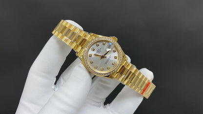 2026 Watch Datejust 31 mm 178288 2020 Gelbgold 750 Perlmutt Diamanten Automatik Gold