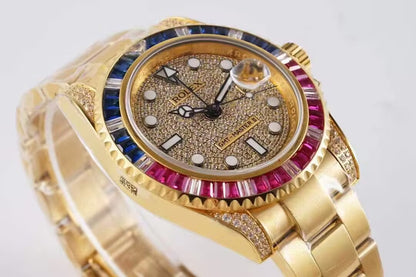 2025 Watch GMT-Master II 126755SARU Rose Gold Sapphire and Ruby Diamond Pave