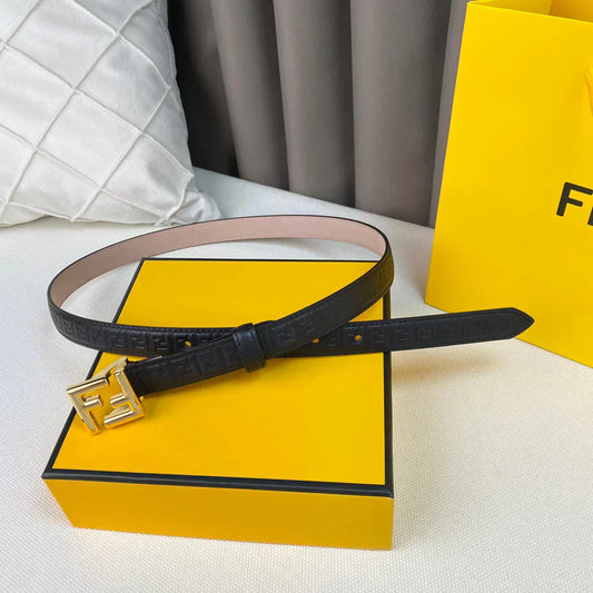 2025 2.0cm Women's New Belts Thin Belts with Rings and FF Buckles