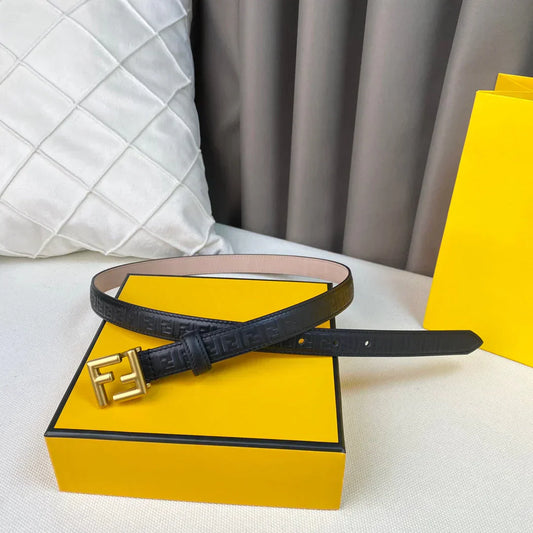 2025 2.0cm Women's New Belts Thin Belts with Rings and FF Buckles