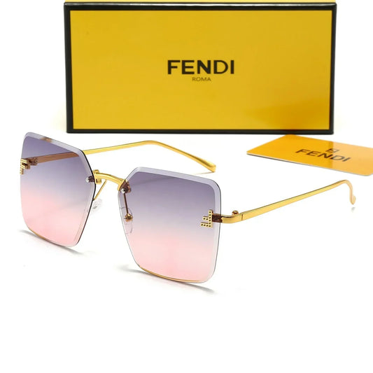 2025 Frameless metal large frame sunglasses