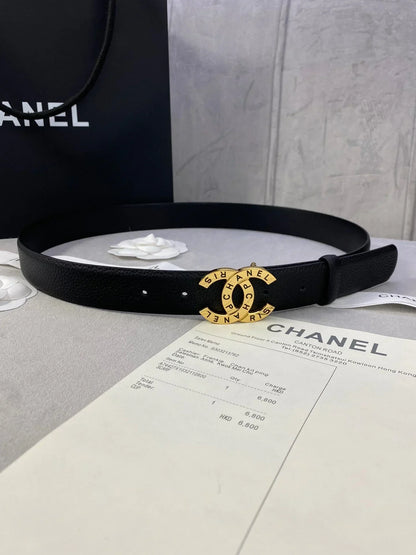 2025 Pebbled cowhide leather belt with diamond steel buckle 3cm