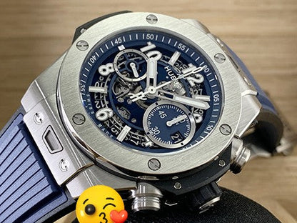 Big Bang Unico 421.NX.5170.RX Flyback Chronograph Three-Day Power Reserve Blue Skeleton Dial Titanium Automatic 44mm WATCH
