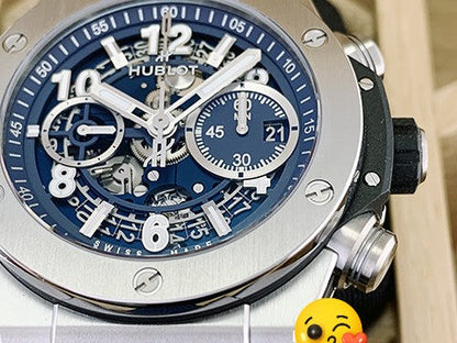 Big Bang Unico 421.NX.5170.RX Flyback Chronograph Three-Day Power Reserve Blue Skeleton Dial Titanium Automatic 44mm WATCH