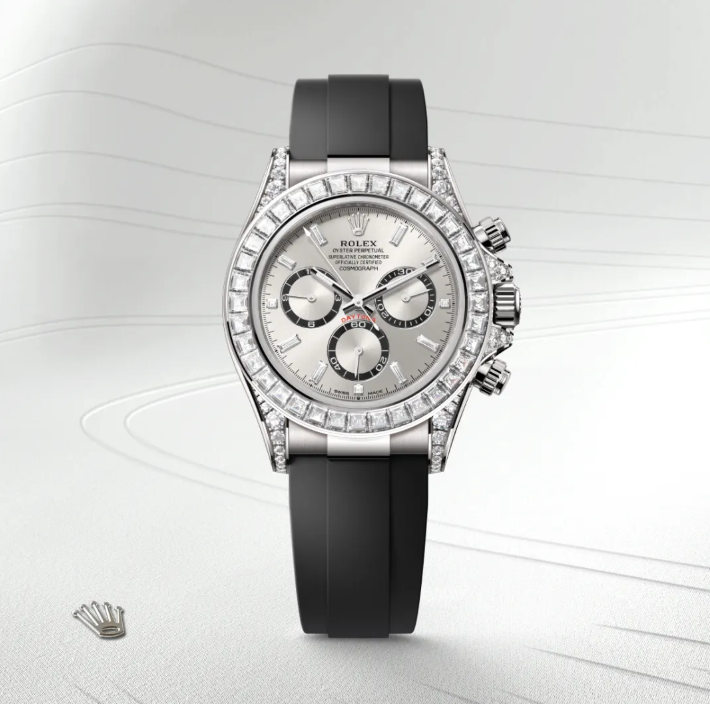 Cosmograph Daytona watch, 18K white gold case, diamond-set lugs, model M126539TBR-0002 - IJ