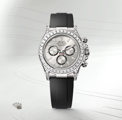 Cosmograph Daytona watch, 18K white gold case, diamond-set lugs, model M126539TBR-0002 - IJ