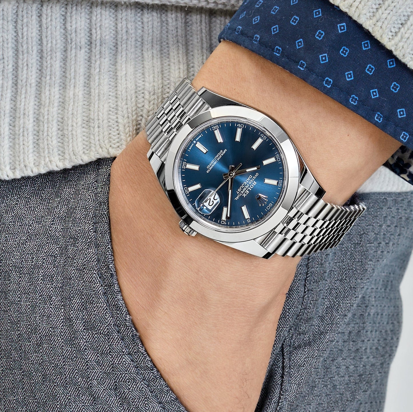 2025 Watch Datejust 126300 Stainless Steel Blue Dial Jubilee