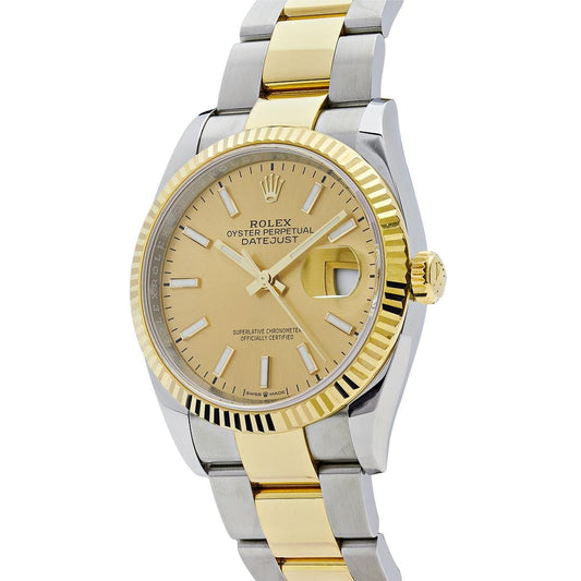 2025 Watch Datejust 126333 Stainless Steel Yellow Gold Champagne Dial