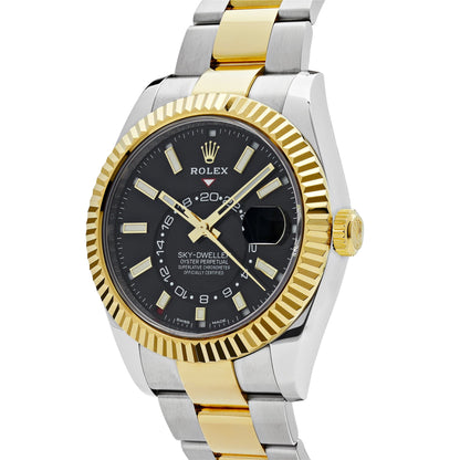 2025 Watch Sky-Dweller 326933 Stainless Steel Yellow Gold Black Dial (2020)