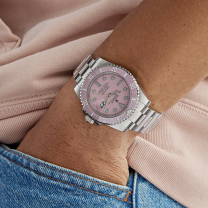 2025 Watch Submariner Date 116610LN Stainless Steel With Aftermarket Custom Made Pink Dial (2016)