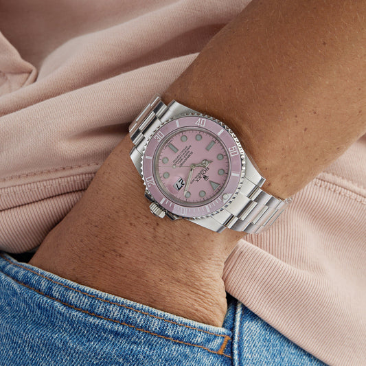 2025 Watch Submariner Date 116610LN Stainless Steel With Aftermarket Custom Made Pink Dial (2016)