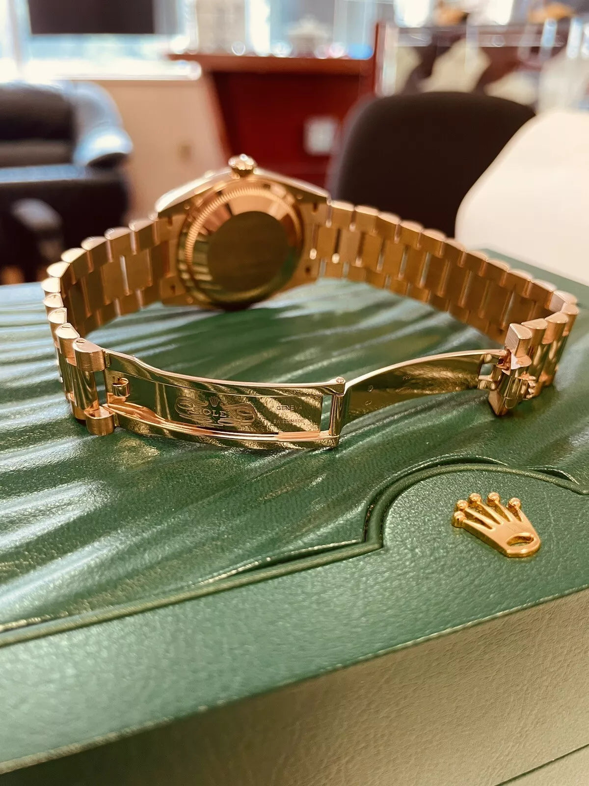 Day Date 36mm President 18k Rose Gold Brown Ombre Diamond 128235 ~ New WATCH